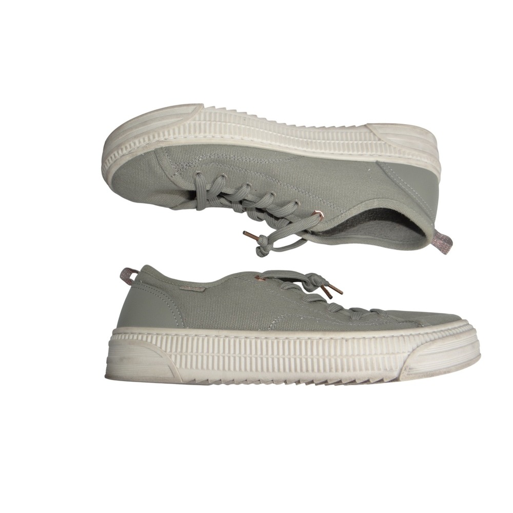 Skechers BOBS Olive Green Canvas Memory Foam‎ Sneakers 114640 Mens 9.5 Womens 11